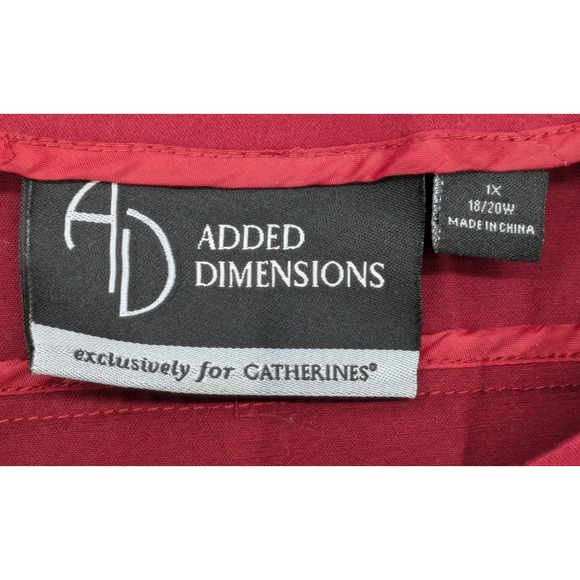 CATHERINES Added Diminsions Top SIZE 1X Burgundy Gold Tone Toggle Closure Retro - Picture 3 of 12